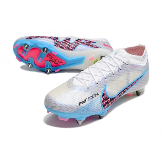 Nike Air Zoom Mercurial Vapor XV Elite SG Low White Blue Pink Men Football Boots