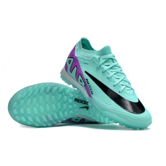 Nike Air Zoom Mercurial Vapor XV Elite TF Mid Turqoise Purple Women/Men Football Boots
