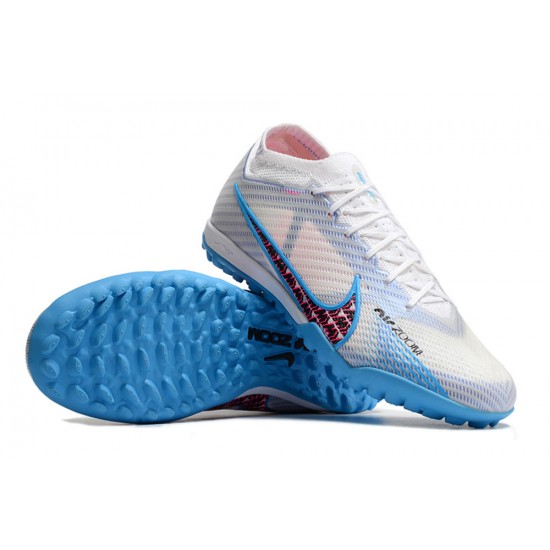 Nike Air Zoom Mercurial Vapor XV Elite TF Mid White Light Blue Women/Men Football Boots