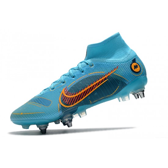 Nike Mercurial Superfiy VIII Elite SG PRO Anti Clog High Blue Men Football Boots