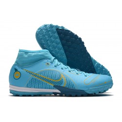 Nike Mercurial Superfly 8 Academy TF High Blue Yellow Men Football Boots