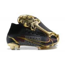 Nike Mercurial Superfly 8 Elite FG High Black Gold Men Football Boots