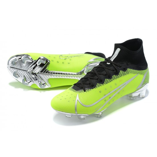 Nike Mercurial Superfly 8 Elite FG High Black Green Silver Men Football Boots