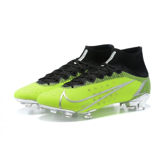 Nike Mercurial Superfly 8 Elite FG High Black Green Silver Men Football Boots