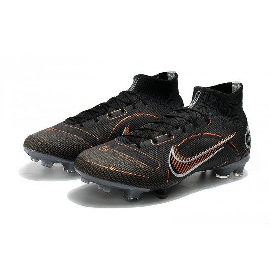 Nike Mercurial Superfly 8 Elite FG High Black Grey Brown Men Football Boots