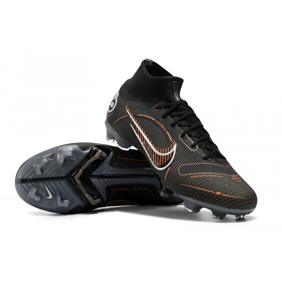 Nike Mercurial Superfly 8 Elite FG High Black Grey Brown Men Football Boots