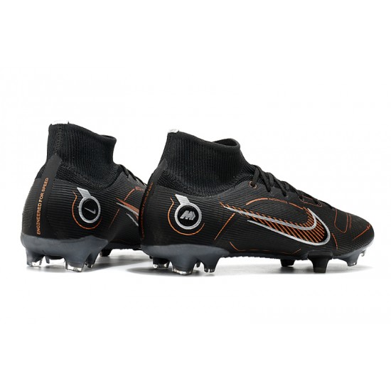 Nike Mercurial Superfly 8 Elite FG High Black Grey Brown Men Football Boots