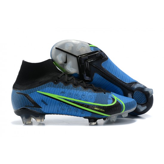 Nike Mercurial Superfly 8 Elite FG High Blue Black Men Football Boots