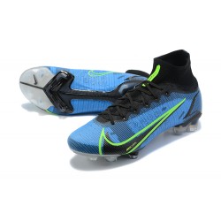 Nike Mercurial Superfly 8 Elite FG High Blue Black Men Football Boots