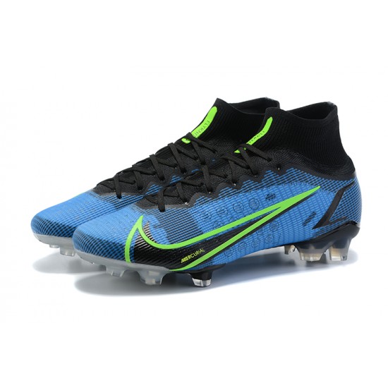 Nike Mercurial Superfly 8 Elite FG High Blue Black Men Football Boots