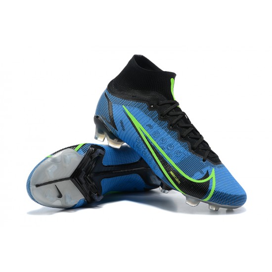 Nike Mercurial Superfly 8 Elite FG High Blue Black Men Football Boots