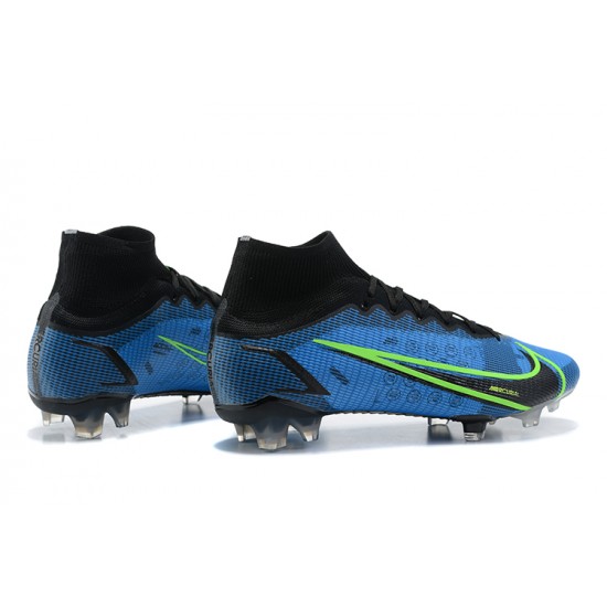 Nike Mercurial Superfly 8 Elite FG High Blue Black Men Football Boots