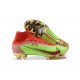 Nike Mercurial Superfly 8 Elite FG High Red Green Gold Men Football Boots