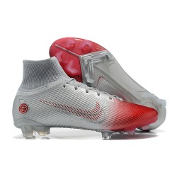 Nike Mercurial Superfly 8 Elite FG High Silver Red Men Football Boots