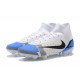 Nike Mercurial Superfly 8 Elite FG High White Blue Men Football Boots