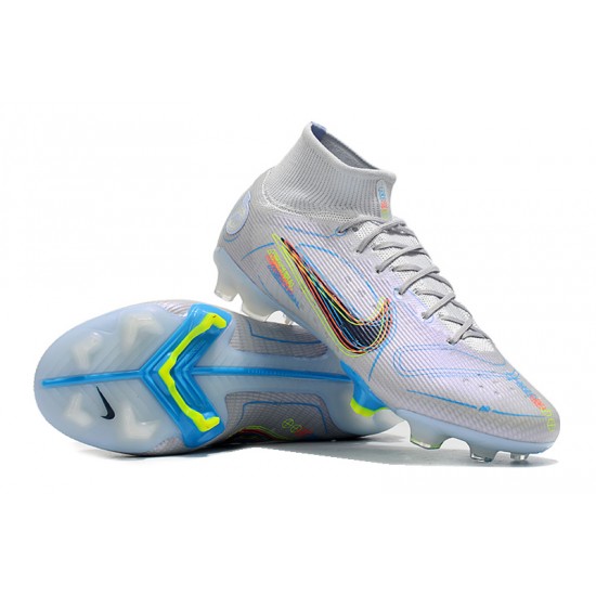 Nike Mercurial Superfly 8 Elite FG High White Blue Multi Men Football Boots