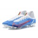 Nike Mercurial Superfly 8 Elite FG High White Blue Silver Men Football Boots