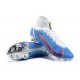 Nike Mercurial Superfly 8 Elite FG High White Blue Silver Men Football Boots