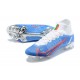 Nike Mercurial Superfly 8 Elite FG High White Blue Silver Men Football Boots