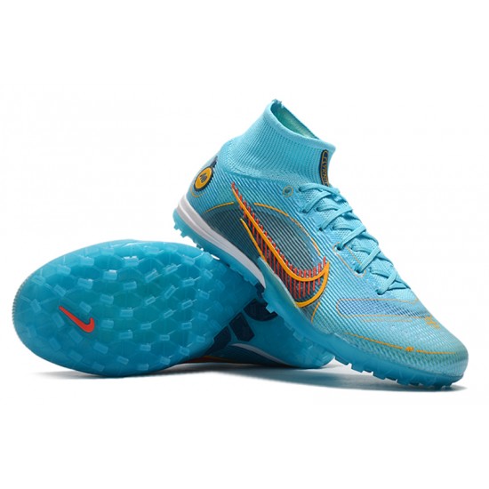 Nike Mercurial Superfly 9 Elite TF High Blue Orange Men Football Boots