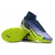 Nike Mercurial Superfly 9 Elite TF High Dark Blue Yellow Men Football Boots