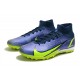 Nike Mercurial Superfly 9 Elite TF High Dark Blue Yellow Men Football Boots