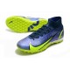 Nike Mercurial Superfly 9 Elite TF High Dark Blue Yellow Men Football Boots