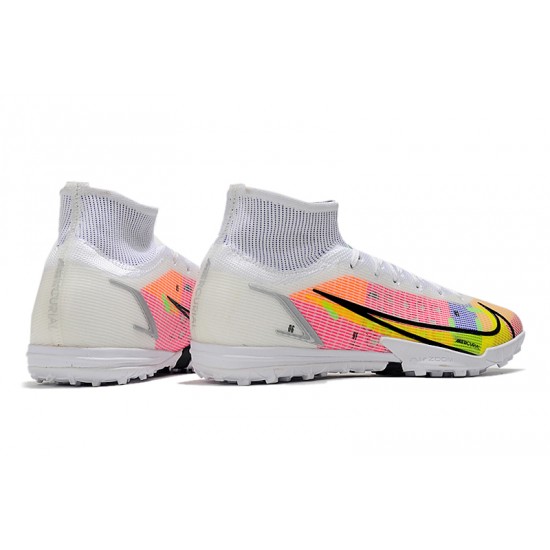 Nike Mercurial Superfly 9 Elite TF High Pink Black White Men Football Boots