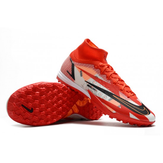 Nike Mercurial Superfly 9 Elite TF High Red White Men Football Boots