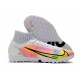 Nike Mercurial Superfly 9 Elite TF High White Pink Yellow Men Football Boots