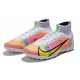 Nike Mercurial Superfly 9 Elite TF High White Pink Yellow Men Football Boots