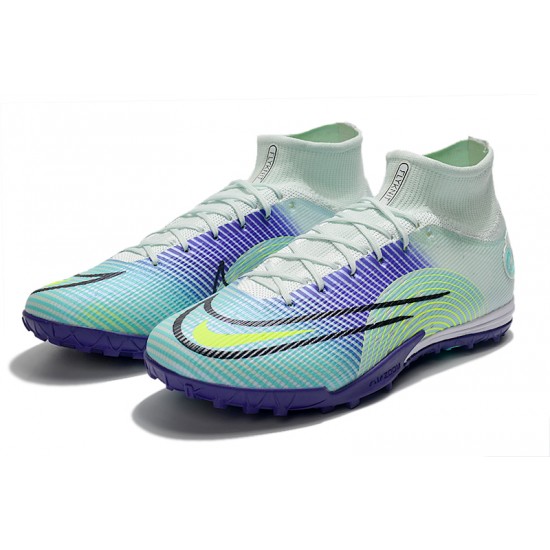 Nike Mercurial Superfly 9 Elite TF High White Turqoise Purple Multi Men Football Boots