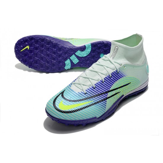 Nike Mercurial Superfly 9 Elite TF High White Turqoise Purple Multi Men Football Boots