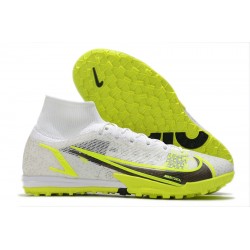 Nike Mercurial Superfly 9 Elite TF High Yellow White Black Men Football Boots