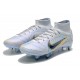 Nike Mercurial Superfly VIII Elite SG PRO Anti Clog High White Blue Men Football Boots