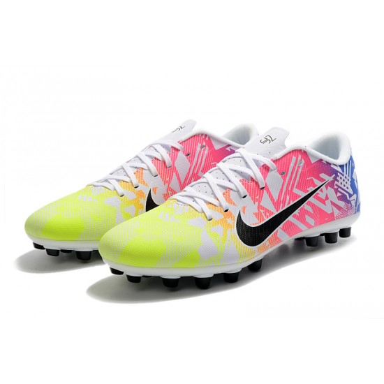 Nike Mercurial Vapor 13 Academy AG-R Low Yellow Pink Blue Women/Men Football Boots