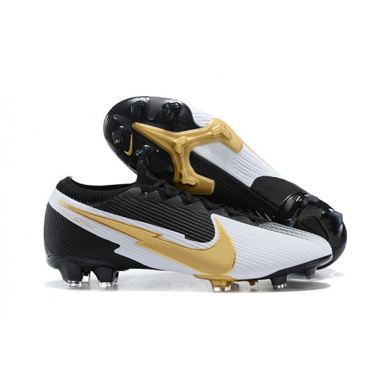 Nike Mercurial Vapor 13 Elite FG Black Gold White Low Men Football Boots