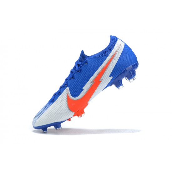 Nike Mercurial Vapor 13 Elite FG Blue White Orange Low Men Football Boots