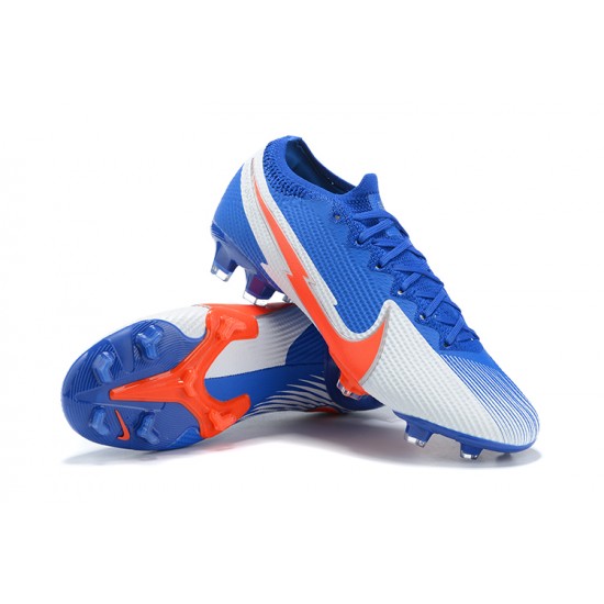 Nike Mercurial Vapor 13 Elite FG Blue White Orange Low Men Football Boots
