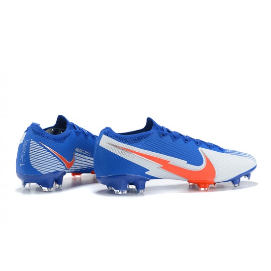 Nike Mercurial Vapor 13 Elite FG Blue White Orange Low Men Football Boots