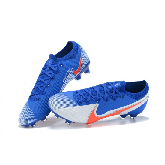 Nike Mercurial Vapor 13 Elite FG Blue White Orange Low Men Football Boots