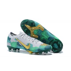 Nike Mercurial Vapor 13 Elite FG Green Gold White Low Men Football Boots
