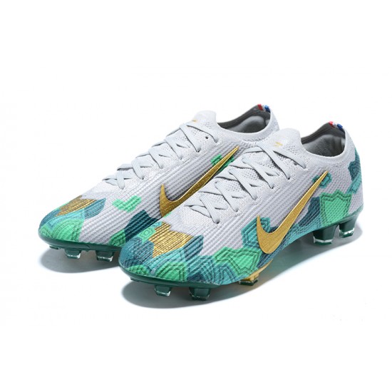 Nike Mercurial Vapor 13 Elite FG Green Gold White Low Men Football Boots