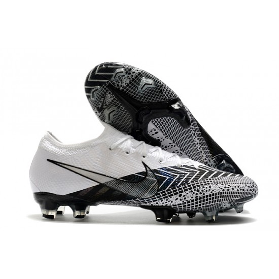 Nike Mercurial Vapor 13 Elite FG Low White Black Men Football Boots