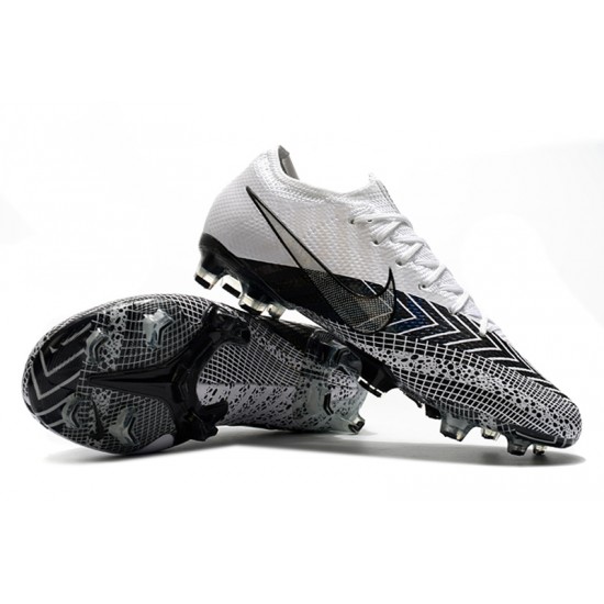 Nike Mercurial Vapor 13 Elite FG Low White Black Men Football Boots