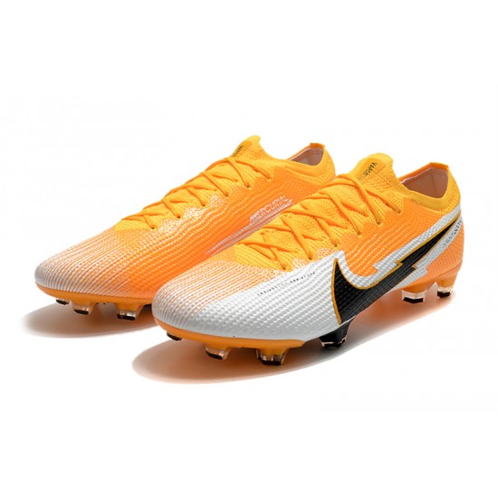 Nike Mercurial Vapor 13 Elite FG Low White Orange Black Men Football Boots