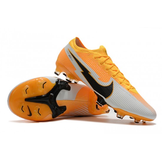 Nike Mercurial Vapor 13 Elite FG Low White Orange Black Men Football Boots