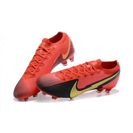 Nike Mercurial Vapor 13 Elite FG Red Black Gold Low Men Football Boots