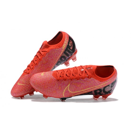 Nike Mercurial Vapor 13 Elite FG Red Black Orange Low Men Football Boots