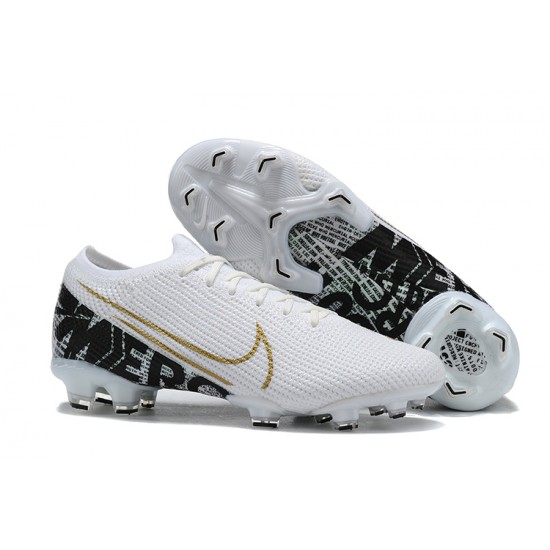 Nike Mercurial Vapor 13 Elite FG White Black Gold Green Low Men Football Boots